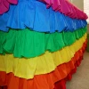 rainbow ruffled ice silk curly willow rectangle table skirt for wedding event