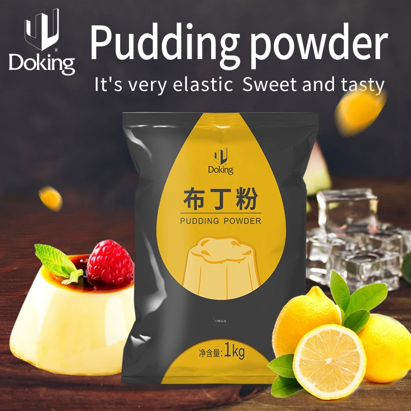 Ready to ship 1kg weight  plastic bag  packing instant strawberry flavor pudding powder for milk bubble tea and beverage