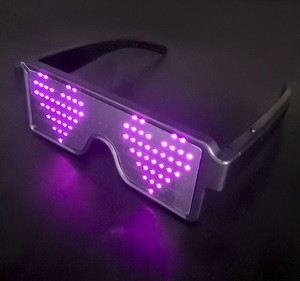 Rechargeable Light Up Neon Shutter LED Flashing Glasses Festival Rave Party LED Eye Glasses with 11 Modes