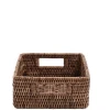 Rectangle wicker woven basket use for storage clothes