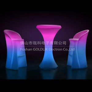 Remote control table and chair set lighting bar led furniture for party