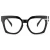 Import Retro Charming Unisex Black Square Acetate Wide Big Sized Optical Eyeglasses Frame from China