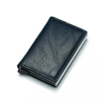 RFID Blocking Slim Money Clip Aluminum Wallet Automatic Pop-up Card Case