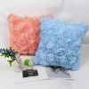 Ribbon Embroidery Rose Cushion Cover popular style Decorative Pink Blue Wholesale Throw Pillow Case HT-PCELRC-A