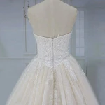 Romantic style two type french lace with beads sweetheart ball gown wedding dress 2019