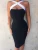 Import Ropa De Mujer Por Mayor Party Elegant Fashion Sexy Hollow Out Cross Halter Bodycon Dress from China