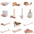 Import Rose Gold Brass Bathroom Hardware Sets Towel Ring Bath Toilet Toothbrush Holder Paper Holder Hook Bathroom Accessories from China