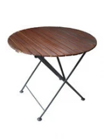Round Folding Table, Acacia and Metal