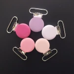 Round shape wholesale suspender clips pacifier clips for 25mm ribbon