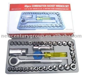 SAE and METRIC 40pcs AIWA socket and bit hand tool set