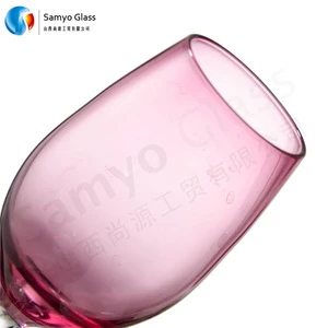 Samyo Handmade Sprayed Color Pink White Wine Glass Factory Price