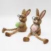 set of two vivid grassed resin rabbit for garden decoration resin rabbit