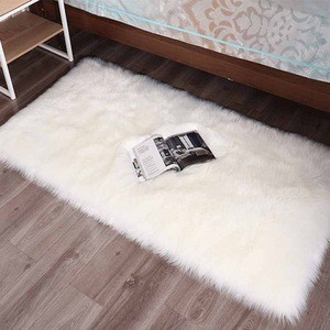 sheep skin rug rugs living room fluffy carpet