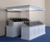 showroom furniture display showcase design glass display cabinet mobile phone display shop decoration for shopping mall HUAA