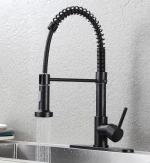 single handle pull out sprayer kitchen sink faucet
