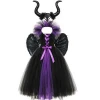 Sleeping Beauty Princess Aurora Dress Maleficent Costume for Little Girls Comic Con Evil Queen Cosplay Outfit Halloween Costume