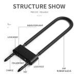 smart u-lock Anti-Theft motorbike or bicycle Fingerprint Key fingerprint double unlock U-lock