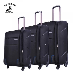 Soft luggage trolley bag oxford customized logo suitcase  high quality oxford fabric luggage