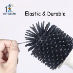 Soft TPR Bathroom Clean Brush Plastic Toilet Silicon Brush Set With Holder