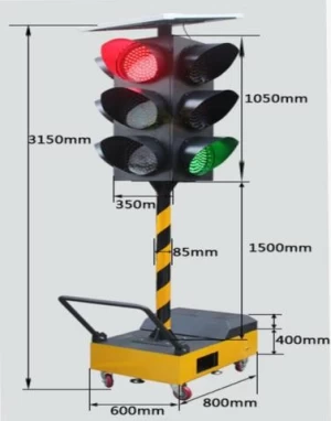 solar mobile traffic Signal Light four sides lighting Temporary warning lamp crossing road Traffic Light