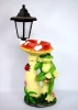 Solar Power Lighted Headlight Resin Frog Outdoor Garden Statues Garden Ornaments