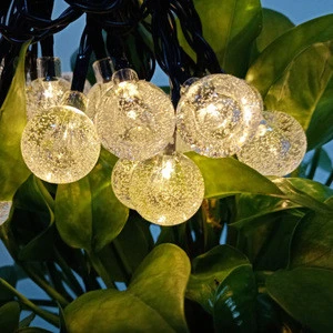 Solar powered lamp 10M Crystal string Ball Waterproof Warm White LED Fairy Light Garden Decoration Outdoor Solar Led String