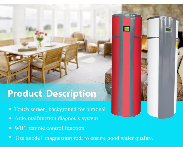solar thermodynamic indoor water heater heat pump compact 300L