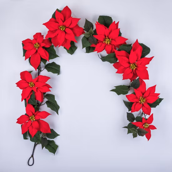 Artificial Christmas Garland Centerpiece Flowers Home Decoration Poinsettia