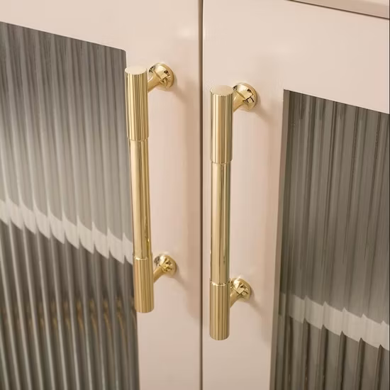 Import Koppalive Bright Gold Polished Home Solid Brass Hardware Kitchen Cabinet Door Pull Handle from China