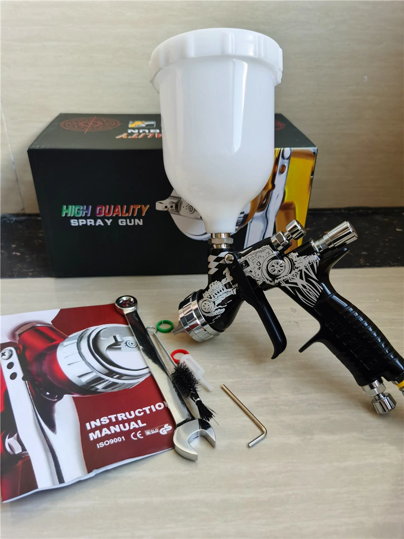 Spray gun flock paint spray   Gravity Feed Paint Gun 600ml cup 1.3mm tip te20 gti pro made in UK