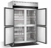 Stainless steel material visual copper tube refrigeration way of 4 doors  kitchen refrigerator