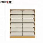 Steel two sided multi tiers used furniture public/shcool library bookshelves