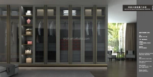 Tempered Glass Door I shape Modern design Wardrobe