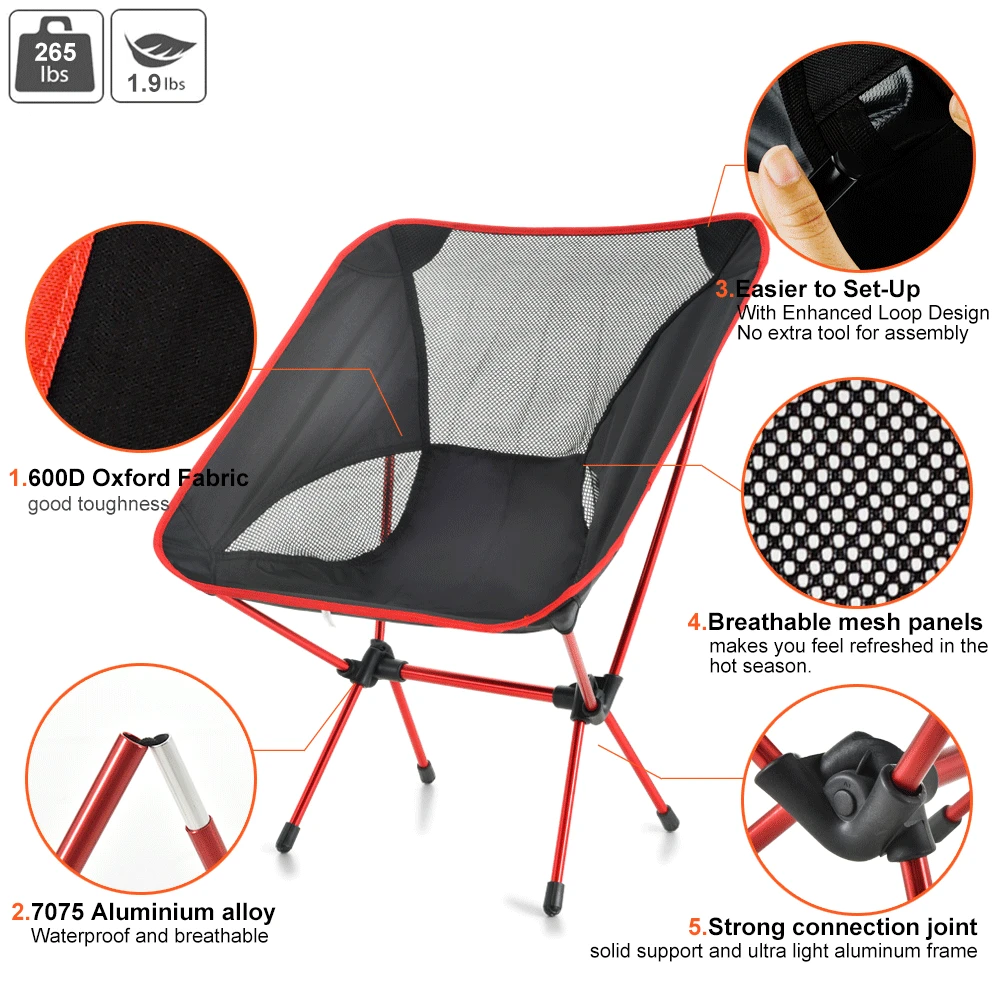 Tianye custom ultralight portable compact outdoor folding camping beach chair for hiking