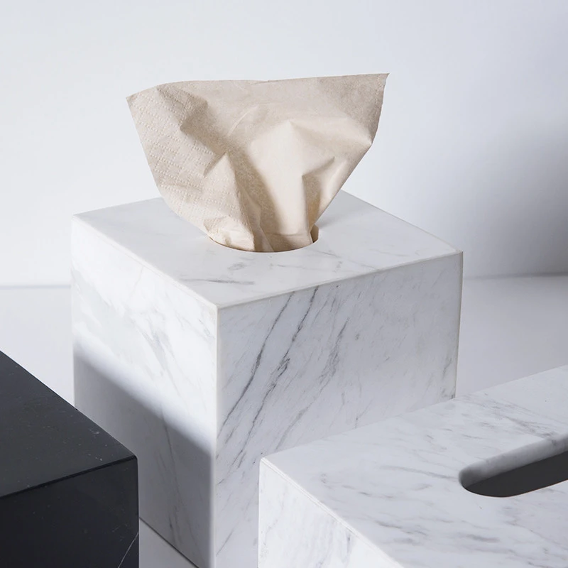 Tissue Boxes Natural Marble Tissue Paper Box for Home Decor