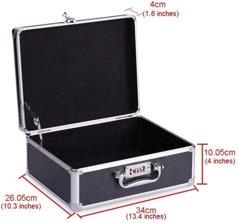 Tool Boxes Aluminum Alloy Portable Toolbox Aluminum Briefcase Hard-sided with Combination Locks Toolbox Tool Organizers