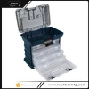 Top Compartment 4 Clear Storage Drawers Large Plastic Fishing Lure Tackle Box With Foldable Handle