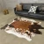 Import Top Quality faux fur White and brown cowhide rug Artificial cow fur large carpet from China