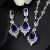 Import Top Quality Luxury Vintage Blue Zircon Earrings Necklace Jewelry Sets for Women from China