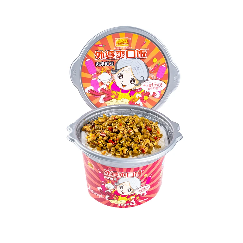 Traditional chinese food handmade rice spicy flavour self-heating rice