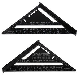 Triangular Measuring Ruler 7 Inch Metric Aluminum Alloy Speed Square Roofing Triangle Angle Protractor Trammel Tools