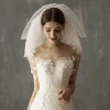 V624 Six layers strengthen luxury short bridal veil cathedral rhinestones wedding veil with comb