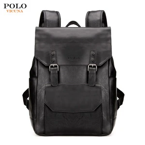 VICUNA POLO Custom Wholesale Fashion Laptop Package Bag PU Leather Backpack for Men