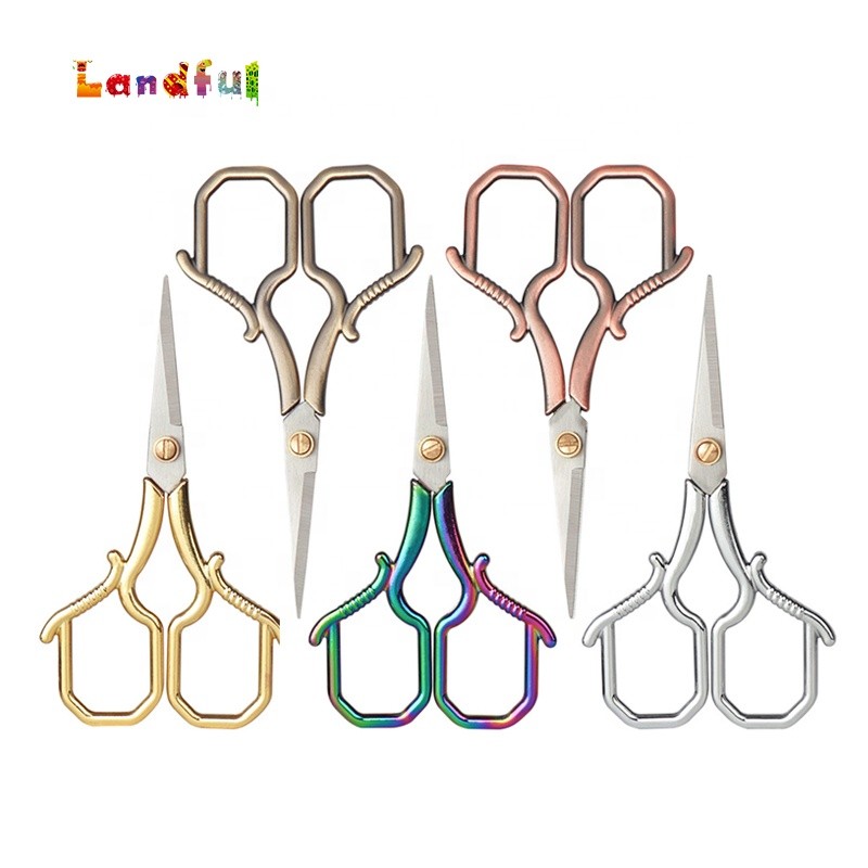 Vintage Fancy Design Thread Embroidery Scissors Stainless steel square handle shear