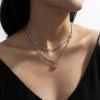 VRIUA Shiny Side New Accessories Crystal Cute Cherry Pendant Necklaces for Women Fruit Cherry Chain Choker Necklaces