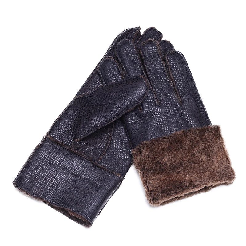 Warm Real Lamb Sheepskin Leather Gloves