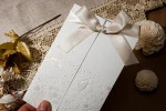 Wedding Invitation Card Greeting Card Postcard Customize Printing With Ribbon Laser Cut Wedding Event Party Supplies