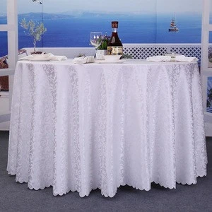 Wedding party banquet dinning tablecloth round printed jacquard table cloth