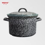 WEIYE 8.5 inch double ear traditional chinese style stone pattern soup pot ceramic tureen