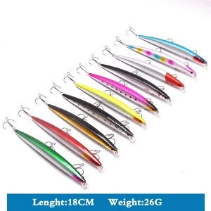 Wholesale 18cm 26g multi  #2  hook artificial bait lure trout spoon minnow tackle fishing lures
